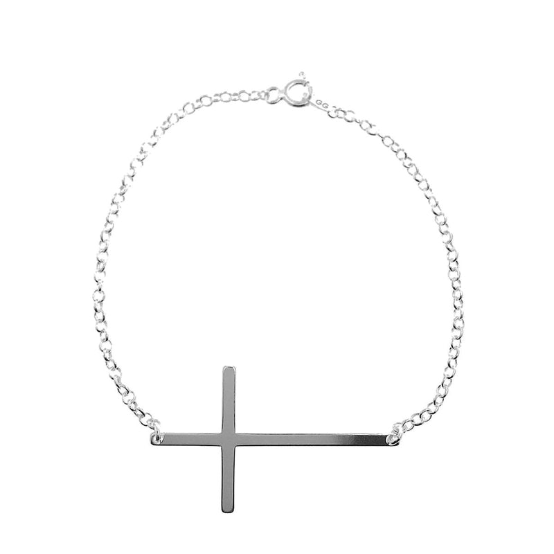 Pulseira Cruz Deitada – Fé e Elegância