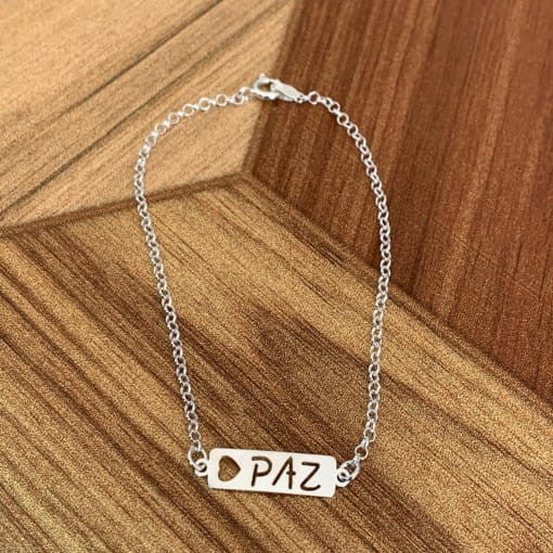 Pulseira Chapa Paz – Serenidade e Equilíbrio