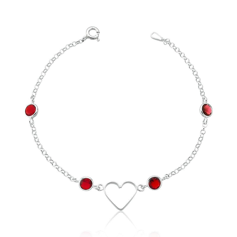 Pulseira Coração e 4 Zircônias – Amor e Brilho