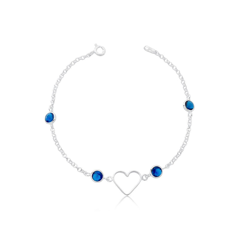 Pulseira Coração e 4 Zircônias – Amor e Brilho